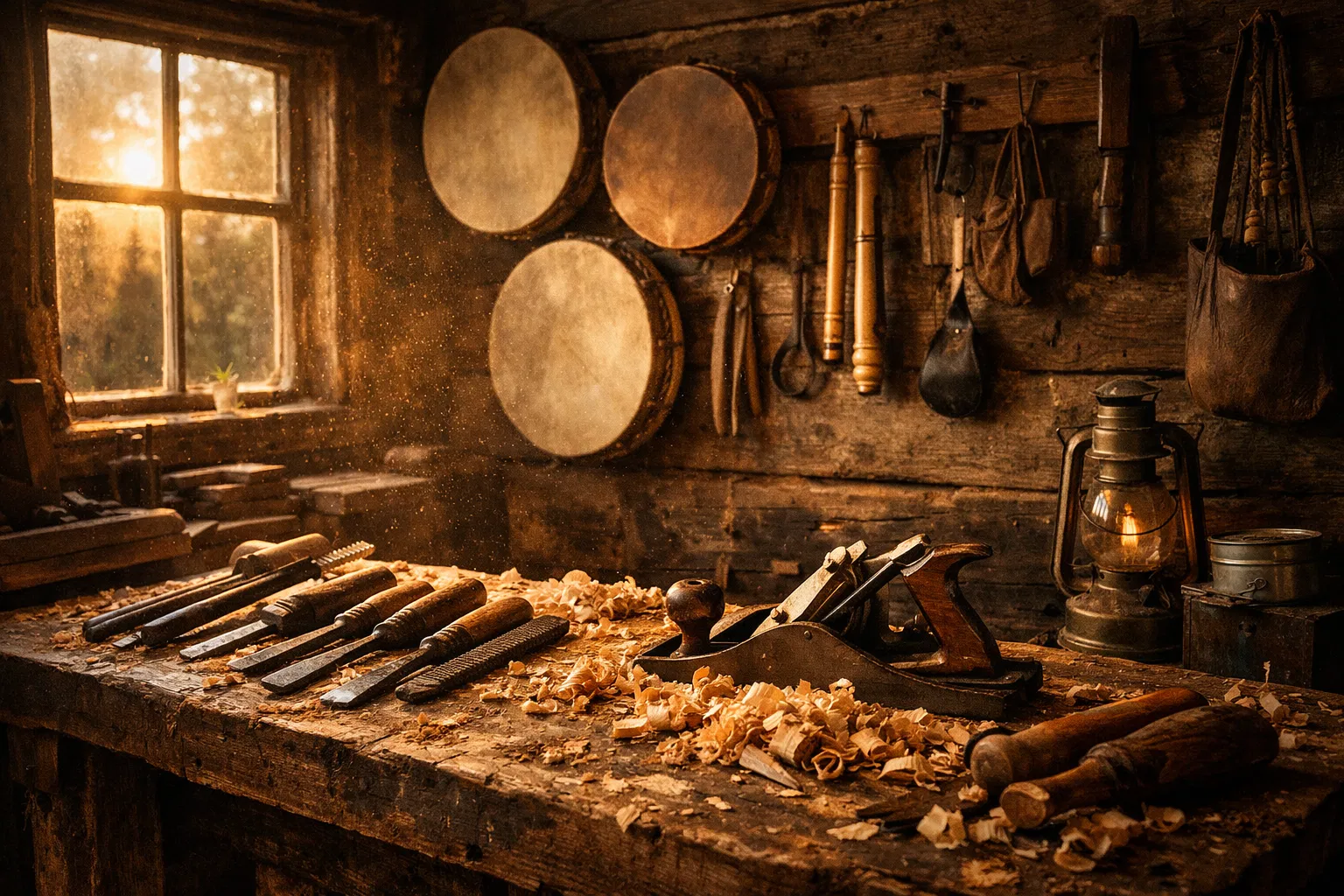 Workshop at golden hour